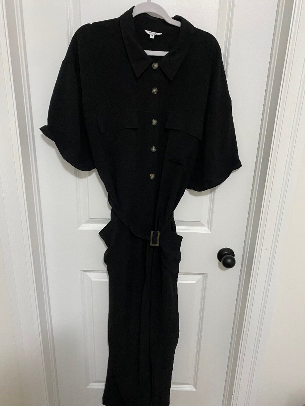 Black Short Sleeve Jumpsuit